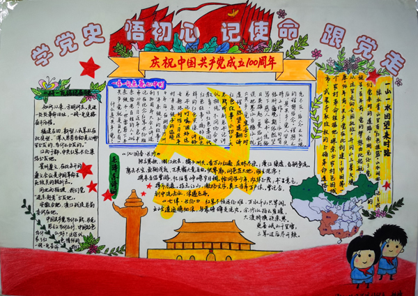 經(jīng)濟貿(mào)易系組織開展慶祝建黨100周年之黨史知識宣傳手抄報活動